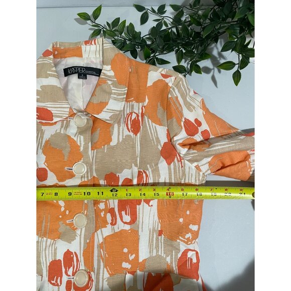Vintage Kasper Essential Sportswear Floral Jacket With Button Front&Pockets Sz8 - Picture 12 of 13